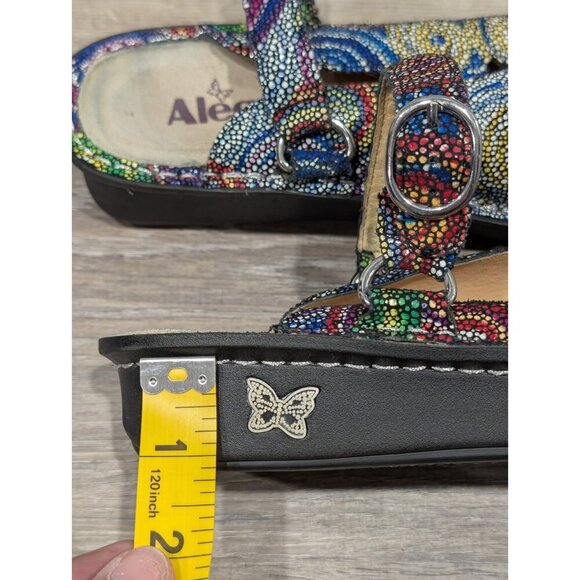 Alegria Clogs Womens Size 38EU US8.5 Fre-387 Rainbow Mosaic Leather Multicolor - Picture 9 of 16